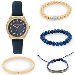 French Connection Women Embellished Analogue Watch FCW15UL Gift Set-91