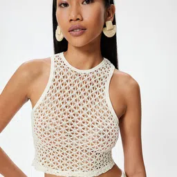 Koton Women Self Design Round Neck Top-image-92