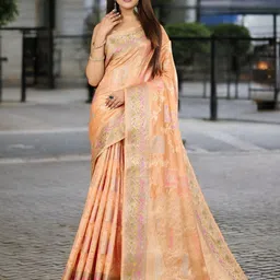 KIMISHA Woven Design Zari Organza Banarasi Saree-image-54