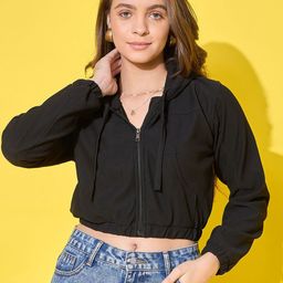 BUY NEW TREND Women Lightweight Crop Bomber with Embroidered Jacket-image-93