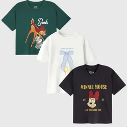 Nap Chief Girls 3 Minnie Mouse Printed Applique T-shirt-image-42