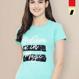 Metronaut Women Typography 3 Printed Applique T-shirt-picture-35