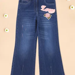 CUTECUMBER Girls Flared Fit Low Distress Light Fade Stretchable Jeans-image-94