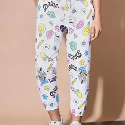 QIOA Women Conversational Printed Comfort Slim Fit Joggers-image-27