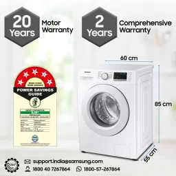 samsung 7 kg 5 Star, Inverter, Hygiene Steam Diamond Drum Fully Automatic Front Load with In-built Heater White image 4
