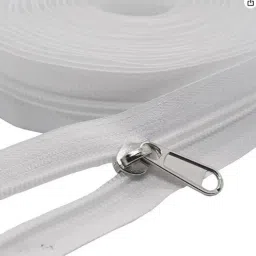zippro Zipper Roll (#5) 5 Meter with 10 Zip Puller White Nylon Two Way Closed-ended Zipper image 3