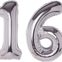 Solid Blue Foil Number 16 Letter Balloon-image-47