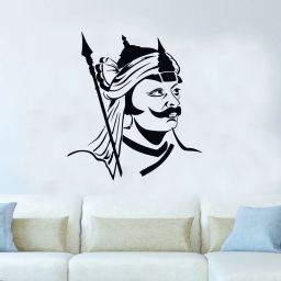 48 cm The Legendary Rajput Maharana Pratap sing with Black shadowDecorative Wall Sticker ( PVC Vinyl ) Self Adhesive Sticker-image-67