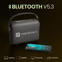Portronics Resonate 2 14W Bluetooth Speaker With Wireless Karaoke Mic, LED Projection Light 14 W Bluetooth Speaker image 2