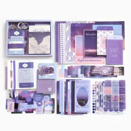 Junk Journal & Scrapbook Kit With Purple A6 Notebook, Stickers, DIY Set Theme,Scrapbook Kit-image-46