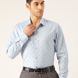 SOJANYA Men Blue Classic Regular Fit Printed Formal Shirt-image-58