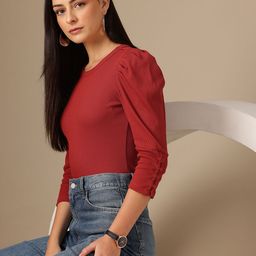 Chemistry Ribbed Puff Sleeve Top-picture-16