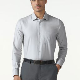 Blackberrys Men India Slim Fit Textured Spread Collar Pure Cotton Formal Shirt-image-73