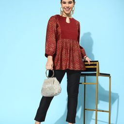 Libas Women Relaxed Solid Regular Fit Pleated Trousers-image-63