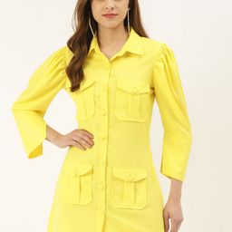 KHUMAAR Shuchi Bhutani Yellow Formal Shirt Dress-image-108