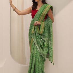 Libas Bandhani Zari Silk Blend Saree-image-19