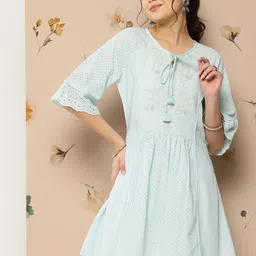 Nayam By Lakshita Floral Flared Sleeves Kurti-image-6