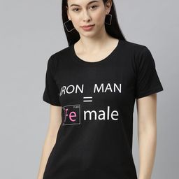 BRATMA Women Black Printed Round Neck  Holi T-shirt-image-70