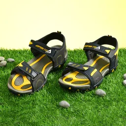 IMPAKTO Men Yellow & Grey Solid Sports Sandals-image-11