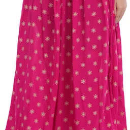 Exotic India Printed Flared Tiered Maxi Skirt-image-99