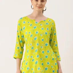 FERANOID Floral Printed Pure Cotton Kurti-image-52