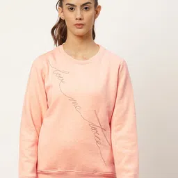 Monte Carlo Women Peach-Coloured Printed Sweatshirt-image-12