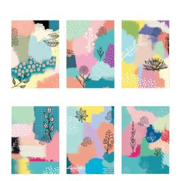 Doodle Set Of 12 Green & Pink Printed Notecards With Envelops image 2