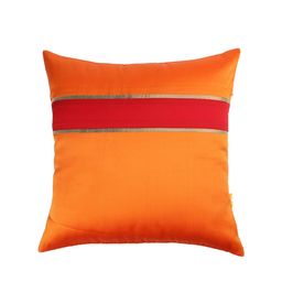 ANS Orange & Red Set of 5 Striped Square Cushion Covers image 2