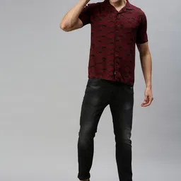 The Souled Store Men Maroon Opaque Marvel: Chibi Pattern Printed Casual Shirt-image-40