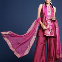 Taavi Ethnic Motifs Printed Regular Taavi Festive Kurta with Palazzos & Dupatta image 5