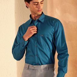 DENNISON Smart Spread Collar Cotton Casual Shirt-image-68