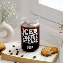 Iced Coffee Please - Personalized Can-Shaped Glass With Straw-image-74