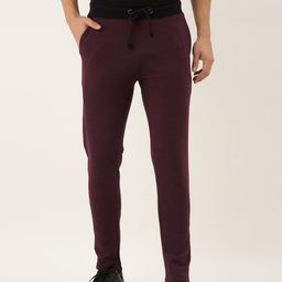 ARISE Men Maroon Solid Straight Fit Regular Track Pants-image-46