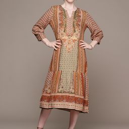 aarke Ritu Kumar Ethnic Motifs Print A-Line Midi Dress-image-73