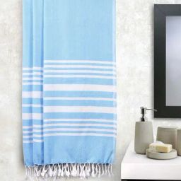 Klotthe Blue Cotton 200 GSM Bath Towel - Set of 3-picture-43