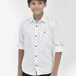 Crimsoune Club Kids White Printed Full Sleeves Shirt-picture-19