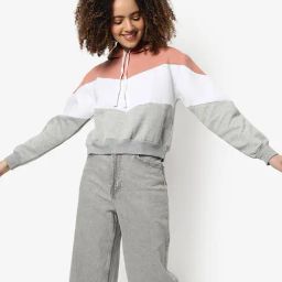 Campus Sutra Multicolor Cotton Color-Block Hoodie-20
