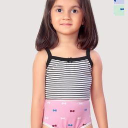 inner amour Girls Pack Of 3 Printed Mid Rise Cotton Hipster Briefs-10413_1-2Y-30