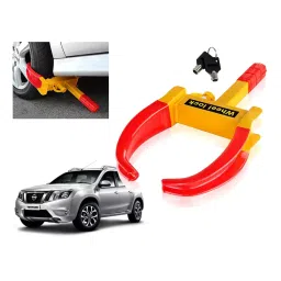 Auto Pearl Claw Type Adjustable Anti Theft Yellow, Red Wheel Clamp Lock for Nissan Terrano-48