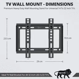 Robustt Premium Heavy Duty Fixed TV Wall Mount Bracket, Small (Pack of 10) image 2