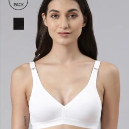 Dollar Missy Black & White Cotton Seamless Bra - Pack Of 2-image-18