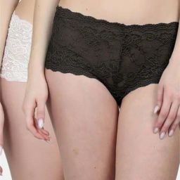 N-Gal Black & White Lace Work Hipster Panties - Pack Of 2-picture-16