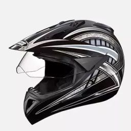 Studds N4 Black Xtra Large (600 mm) Off Road-Full Face Helmet, Motocross D2 Decor With Visor-image-85