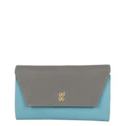 Baggit Blue Haven Color Block Tri-Fold Wallet for Women-63