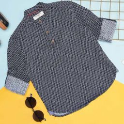 Pantaloons Junior Kids Navy Cotton Printed Full Sleeves Shirt-image-87