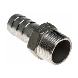 RS PRO Stainless Steel Pipe Fitting Straight Hexagon Hose Nipple 19.05 mm (3/4 Inch) Male Model No 4993760-16