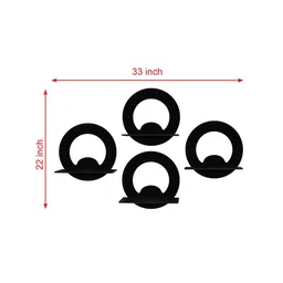RANDOM Black Set of 4 MDF Basic Wall Shelf image 5