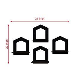 RANDOM Black Set of 4 MDF Basic Wall Shelf image 2