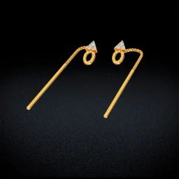 Joyalukkas Gold 22K Stitch Model Sui-Dhaga Earrings for Women-image-12