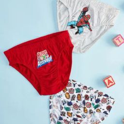 Pantaloons Junior White & Red Printed Briefs (Pack Of 3)-image-78
